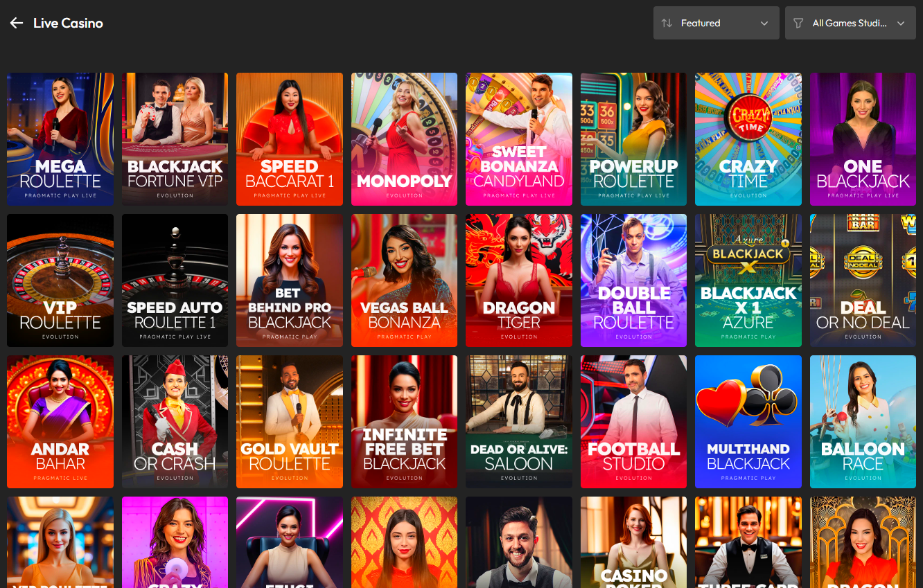 BitcoinCasinoVIP Live Casino